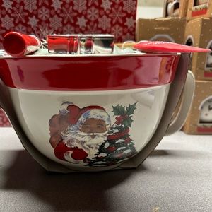 African American Santa Mixing Bowl & Utensil Set
